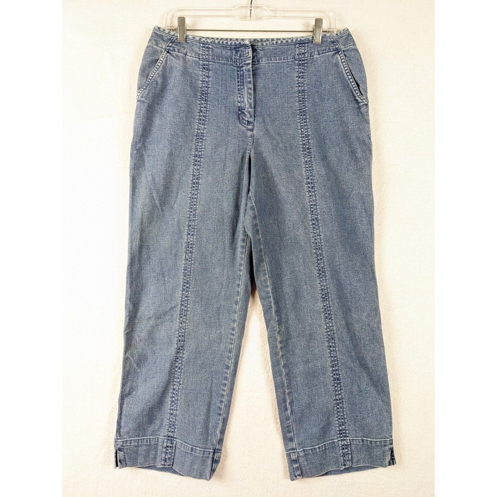 Talbots‎ Womens Stretch Capri Jeans Size 12 Cotton Blend Blue